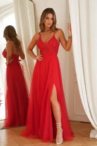 Červené tylové šaty Loretta #5629109