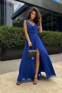 Modré dlouhé šaty Camille #4873633