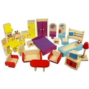 Dřevěný nábytek do domečku pro panenky
