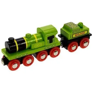 Dřevěné vláčkodráhy - Zelená lokomotiva s tendrem
