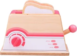 Bigjigs Toys Dřevěný toaster Meggy růžový