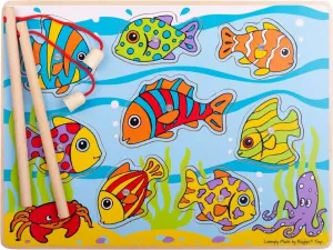 Bigjigs Toys Chytání rybiček na desce TOLIKO vícebarevné