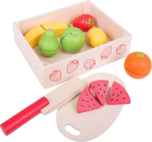 Bigjigs Toys Dřevěné krájecí ovoce v krabičce FRUIT