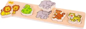 Bigjigs Toys Dřevěné vkládací puzzle - safari