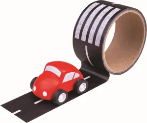 Bigjigs Toys Lepící páska s motivem cesty a autíčkem ROAD