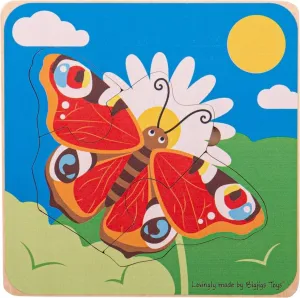 Bigjigs Toys Vkládací puzzle s motýlem HERBA