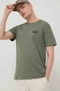 Bavlněné tričko Billabong zelená barva, s aplikací