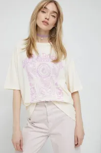 Bavlněné tričko Billabong béžová barva