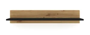 BIM Závěsná police NUKA G 100 cm dub artisan, černý mat
