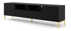 ARTBm Tv stolek SURF 200 | 2D2S Provedení: Černý mat / zlaté nohy