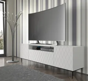 BIM TV stolek Diuna 193 cm, bílý mat + černá