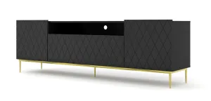 BIM TV stolek Diuna 193 cm, černý mat + zlatá