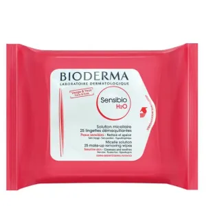 Bioderma Micelární ubrousky na citlivou pleť Sensibio H2O (Make-Up Removing Wipes) 25 ks