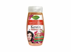 Bione Cosmetics Hloubkově regenerační šampon na poškozené vlasy Keratin + Ricinový olej 260 ml