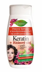 Bione Cosmetics Šampon s kondicionérem 2 v 1 na poškozené vlasy Keratin + Ricinový olej 260 ml