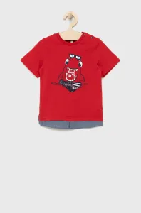 Dětské bavlněné tričko Birba&Trybeyond červená barva, s potiskem #3891882