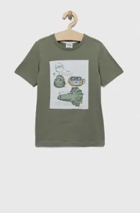 Dětské bavlněné tričko Birba&Trybeyond zelená barva, s aplikací #5218973
