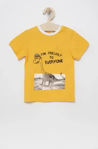 Dětské bavlněné tričko Birba&Trybeyond žlutá barva, s potiskem #2002185