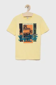 Dětské bavlněné tričko Birba&Trybeyond žlutá barva, s potiskem #1988264