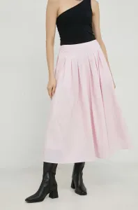 Bavlněná sukně Herskind růžová barva, maxi, áčková