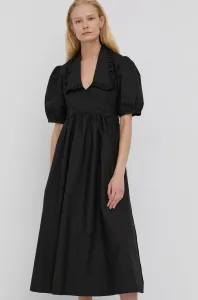 Bavlněné šaty Birgitte Herskind Noel černá barva, midi, áčkové
