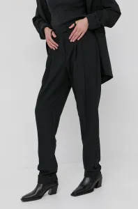 Kalhoty Herskind Brenda dámské, černá barva, jednoduché, high waist