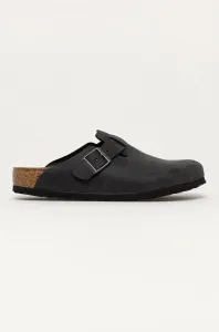 Semišové pantofle Birkenstock Boston SFB pánské, černá barva, 59461 #1949929