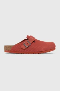Semišové pantofle Birkenstock Boston Corduroy pánské, červená barva, 1025645 #6179492