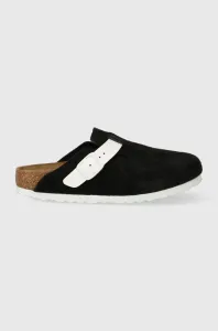 Semišové pantofle Birkenstock 1025937 dámské, černá barva, Boston