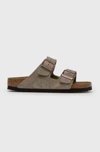 Semišové pantofle Birkenstock Arizona dámské, šedá barva #4558107