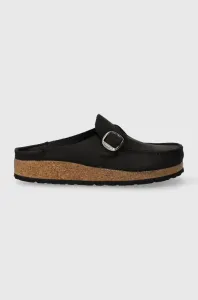Semišové pantofle Birkenstock dámské, černá barva #6120251