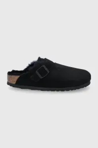 Semišové papuče Birkenstock Boston černá barva #1954596