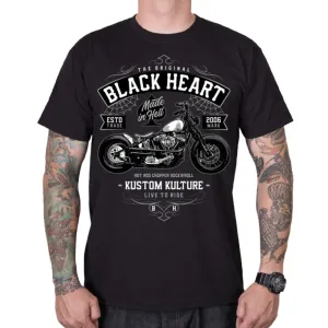 Triko BLACK HEART Moto Kult  L  černá