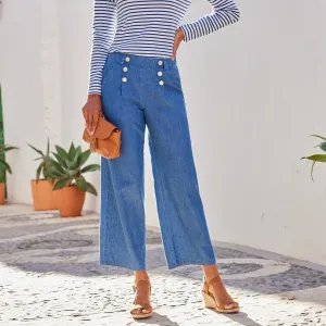 Široké džíny v námořnickém stylu s knoflíky #4378985