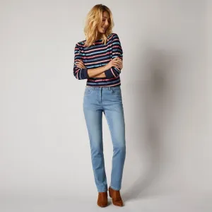Rovné džíny s výšivkou 