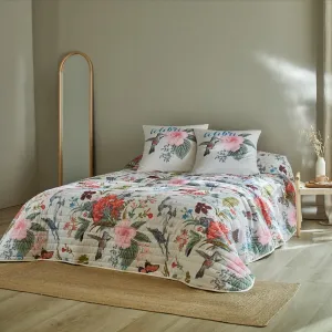 Prošívaný přehoz na postel s potiskem květin #4385936