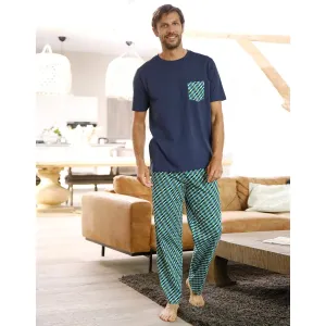 Pyžamové kalhoty s potiskem, námořnicky modré #610469