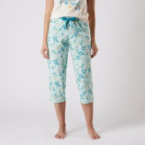 3/4 pyžamové kalhoty s potiskem květin #4373688