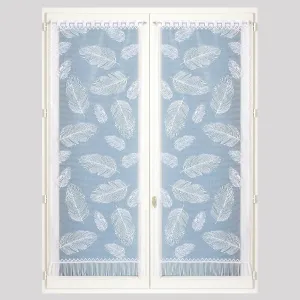 Rovná vitrážová záclona s motivem peříček, pro garnýžovou tyč, pár #5999774