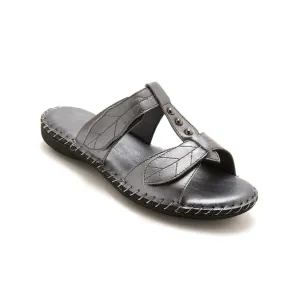 Kožené sandály, metalicky šedé #4586803