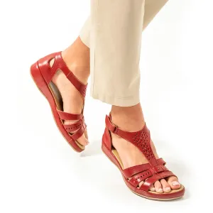 Kožené sandály na suchý zip, extra široké #4587104
