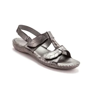 Kožené šedé sandály #4588906