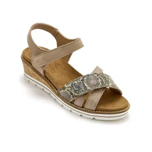 PÉDICONFORT® - Sandály na suchý zip, nízký klínový podpatek #4879004
