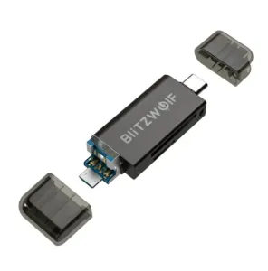 Blitzwolf BW-CR1 čtečka karet SD USB-C / USB-A, černá (BW-CR1)