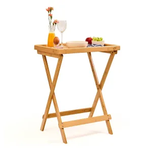 Blumfeldt Příruční snídaňový stolek, lehký, 50 × 66 × 38 cm, udržitelný, bambus