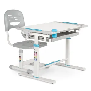 Blumfeldt Tommi XL, sada dětského psacího stolku a židle, výškově nastavitelný stůl a ergonomická židle, od 4 - 10 let #3593425