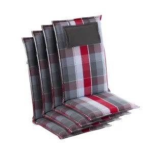 Blumfeldt Donau, polstry, polstry na židli, vysoké opěradlo, zahradní židle, polyester 50 x 120 x 6 cm, 4 x podložka #759990