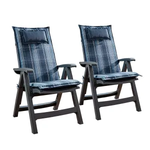 Blumfeldt Donau, polstry, polstry na židli, vysoké opěradlo, zahradní židle, polyester 50 x 120 x 6 cm, 2 x podložka #759517