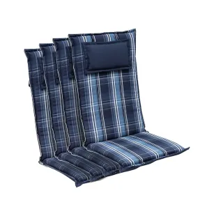 Blumfeldt Donau, polstry, polstry na židli, vysoké opěradlo, zahradní židle, polyester 50 x 120 x 6 cm, 4 x podložka #759993