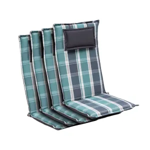 Blumfeldt Donau, polstry, polstry na židli, vysoké opěradlo, zahradní židle, polyester 50 x 120 x 6 cm, 4 x podložka #759991